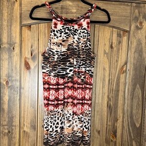 Melissa Paige Red and Black Animal Print Dress